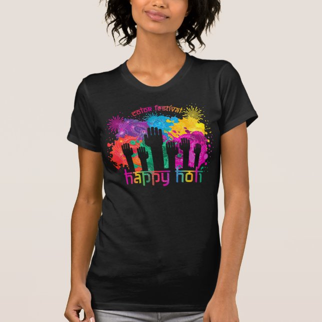 Camiseta Holi Color Festival Hands (Frente)