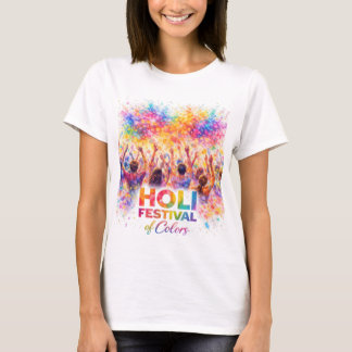 Camiseta Holi Festival Crowd Celebration Watercolor Art
