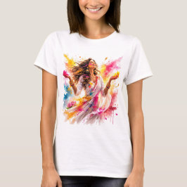Camiseta Holi Festival Woman Watercolor