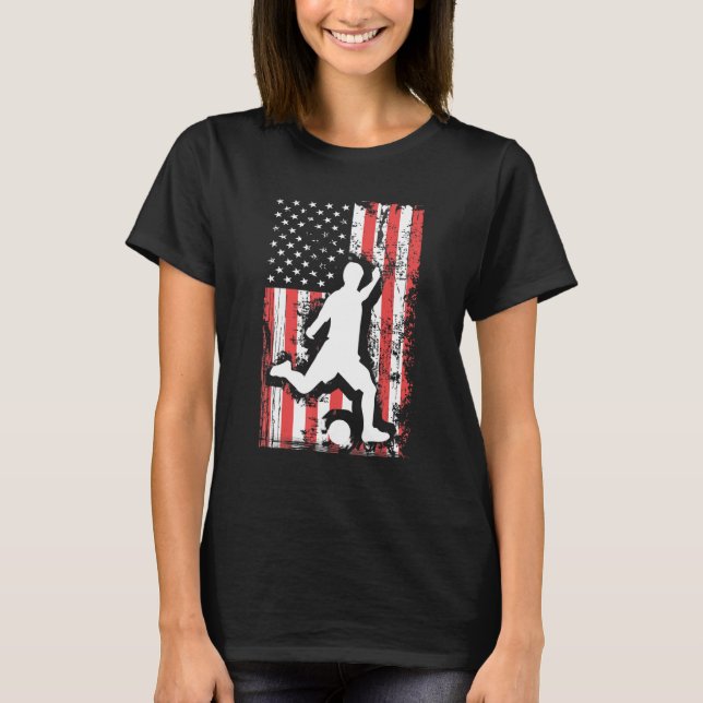 Camiseta HOLIDAY 365 Soccer US Grunge Flag American 4th of (Frente)