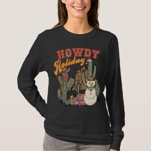 Camiseta Holiday Christmas Western Country Luzes Tre