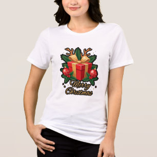 Camiseta "Holiday Elegance: Presentes, Árvores e Reindeer D