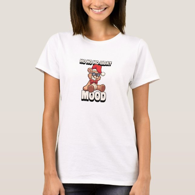 Camiseta Holiday mood - Cool Christmas Bear Design (Frente)