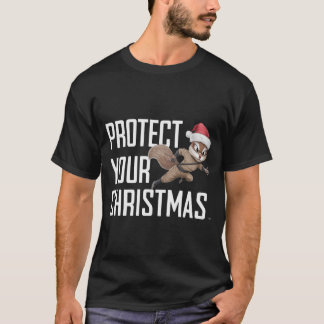 Camiseta Holiday Squirrel Ninja com Santa Hat