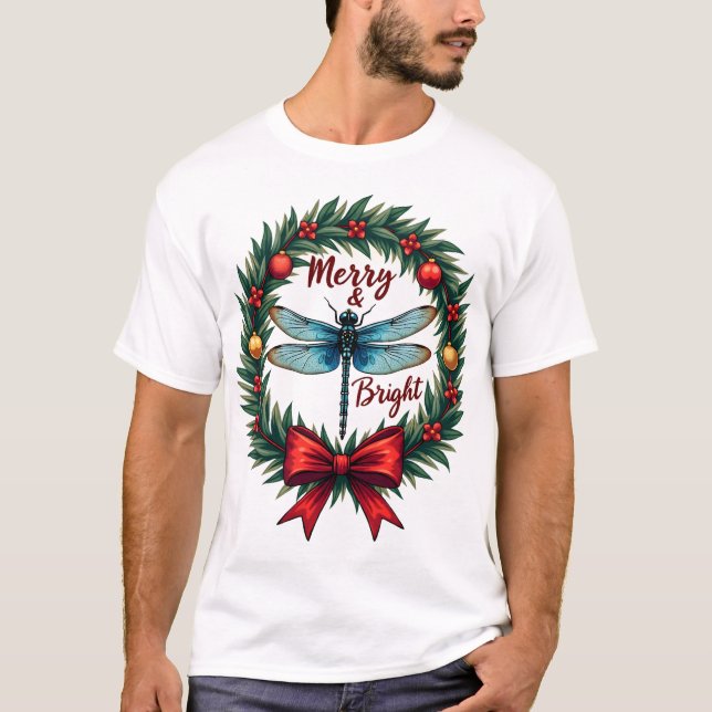 Camiseta Holiday Wreath Dragonfly (Frente)