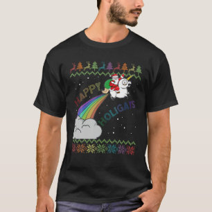 Camiseta Holigays Gay Natal Papais noeis de Pijamas Andando