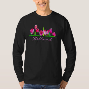 Camiseta Holland Watercolor Tulip Flower Women Girls Floral