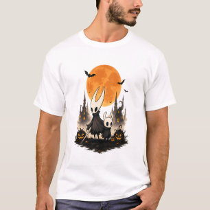 Camiseta Hollow Knight Halloween Lua Assustadora Abóbora Jo
