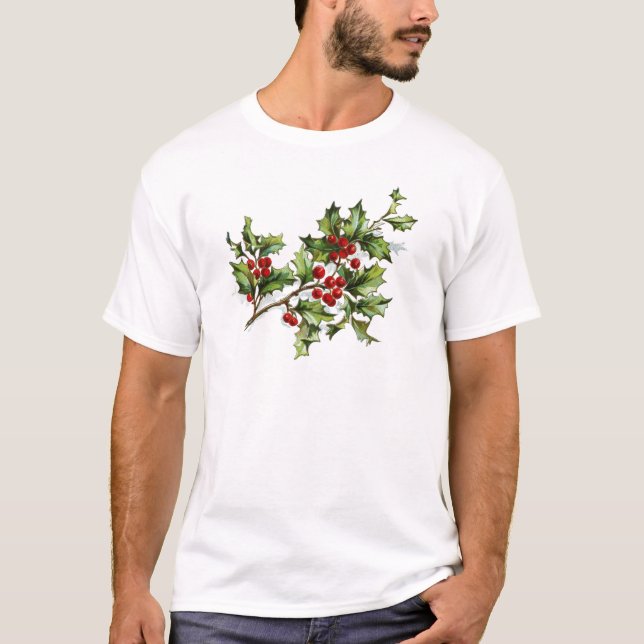 Camiseta Holly Berries 001 (Frente)