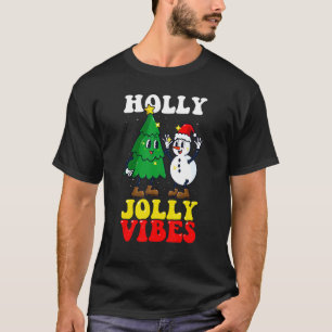 Camiseta Holly Christmas Jolly Retro Hippie Xmas Groovy Vib