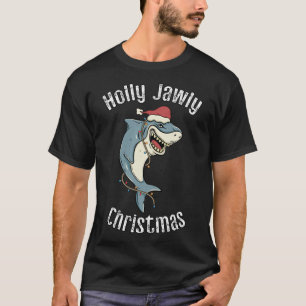 Camiseta Holly Jawly Natal Papais noeis Engraçados Tubarão-