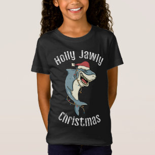 Camiseta Holly Jawly Natal Papais noeis Engraçados Tubarão-