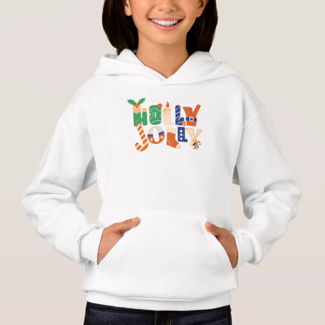 Camiseta Holly Jolly Christmas Candy Letters (Frente)