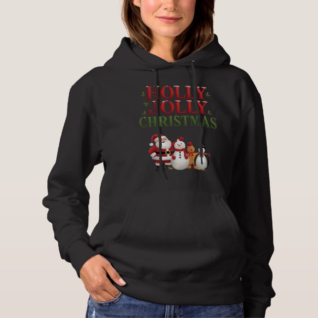 Camiseta Holly Jolly Christmas Cute Holiday Hoodie (Frente)