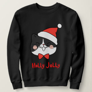 Camiseta Holly Jolly Cute Kawaii Papais noeis Cat