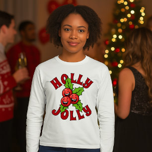 Camiseta Holly Jolly Funny Rindo Holly Christmas