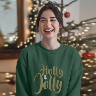 Camiseta Holly Jolly Green Felry Natal Longa Folga