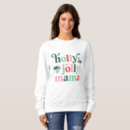 Camiseta Holly Jolly Mama Retro Holiday Shirt