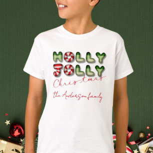 Camiseta Holly Jolly Natal 3D crianças que combinam óticas