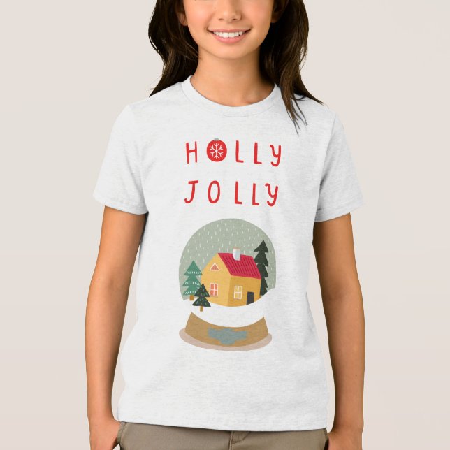 Camiseta Holly Jolly Snow Globe - Um Delírio de Férias Cozy (Frente)
