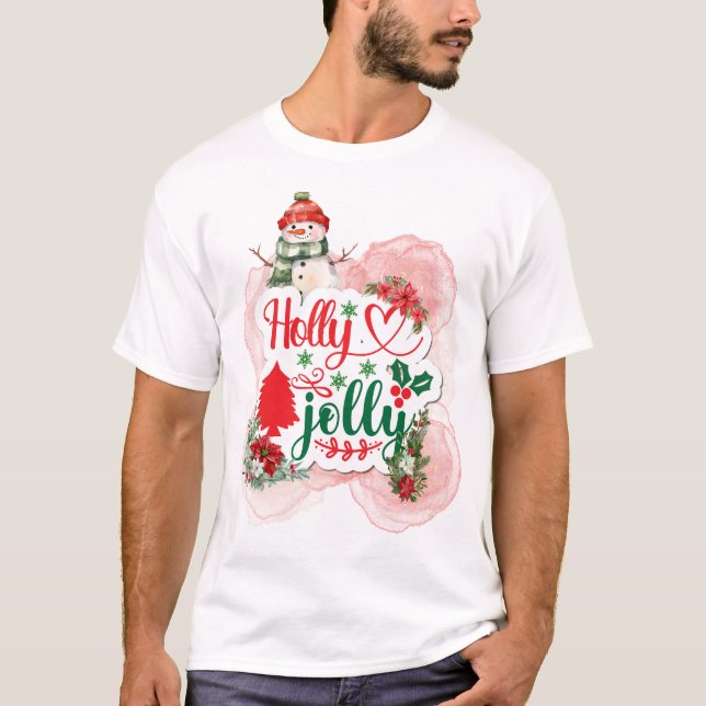 Camiseta Holly Jolly Snowman (Frente)