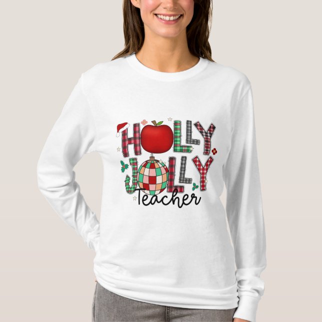 Camiseta Holly Jolly Teacher (Frente)