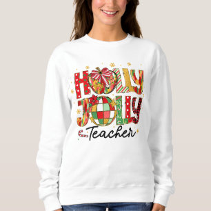 Camiseta Holly Jolly Teacher Christmas Sweatshirt