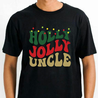 Camiseta Holly Jolly Tio Natal Groovy Black