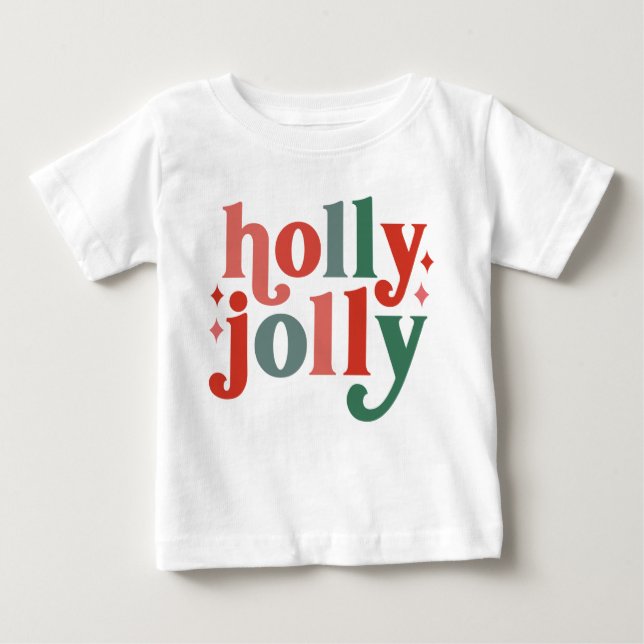 Camiseta Holly Jolly - Tipografia de Feriados Retroativos (Frente)