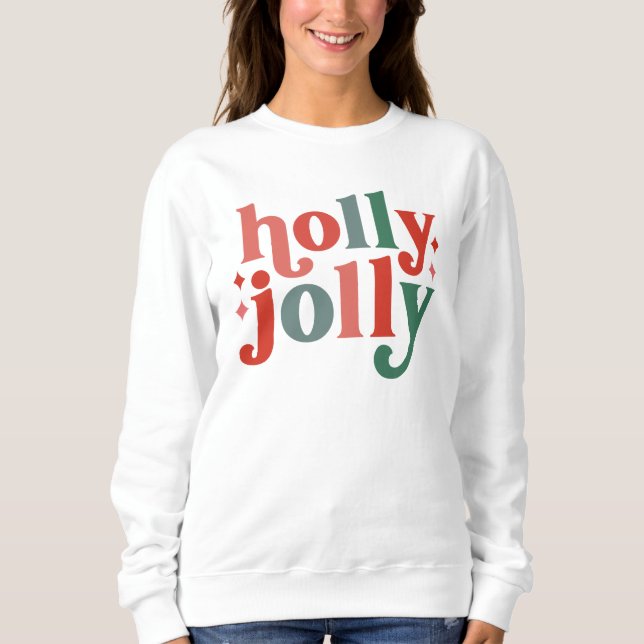 Camiseta Holly Jolly - Tipografia de Feriados Retroativos (Frente)