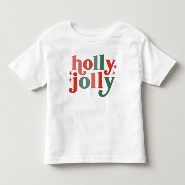 Camiseta Holly Jolly - Tipografia de Feriados Retroativos (Frente)