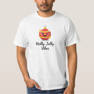 Camiseta Holly Jolly Vibes Enfeites de natal