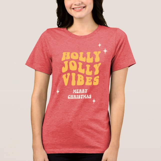 Camiseta Holly Jolly Vibes - Feliz Natal (Frente)