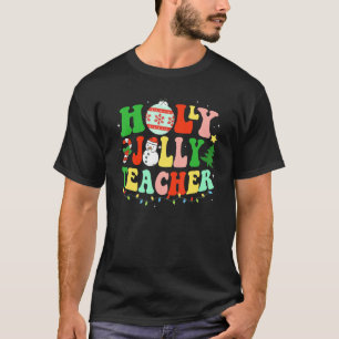 Camiseta Holly N Jolly Papai noel Professora De Natal Lindo