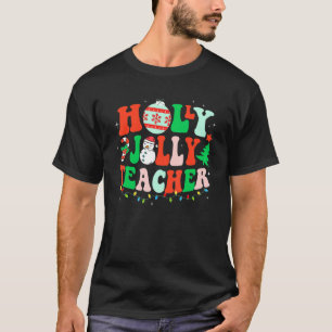 Camiseta Holly n Jolly Papais noeis Professor de Natal Fofo