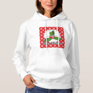 Camiseta Holly on Red White Snowflakes - Feliz Natal