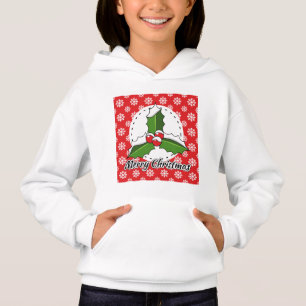 Camiseta Holly on Red White Snowflakes - Feliz Natal