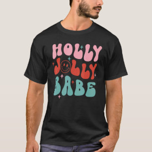 Camiseta Holly Xmas Jolly Baby Sorrindo Groovy Retro Christ