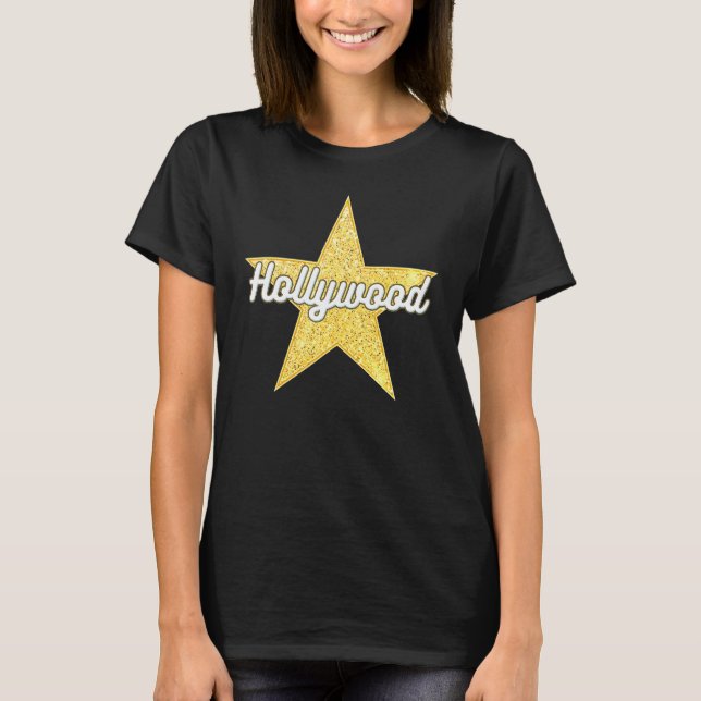 Camiseta Hollywood Bold Script Walk Of Fame Star (Frente)