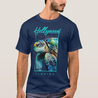 Camiseta Hollywood Florida Watercolor Sea Turtle