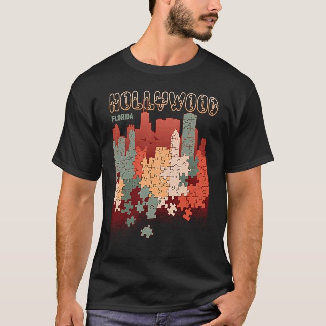 Camiseta Hollywood In Florida Travel Souvenir (Frente)