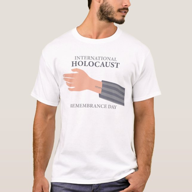 Camiseta Holocausto Lembrança Dia da Prisioneira Número (Frente)