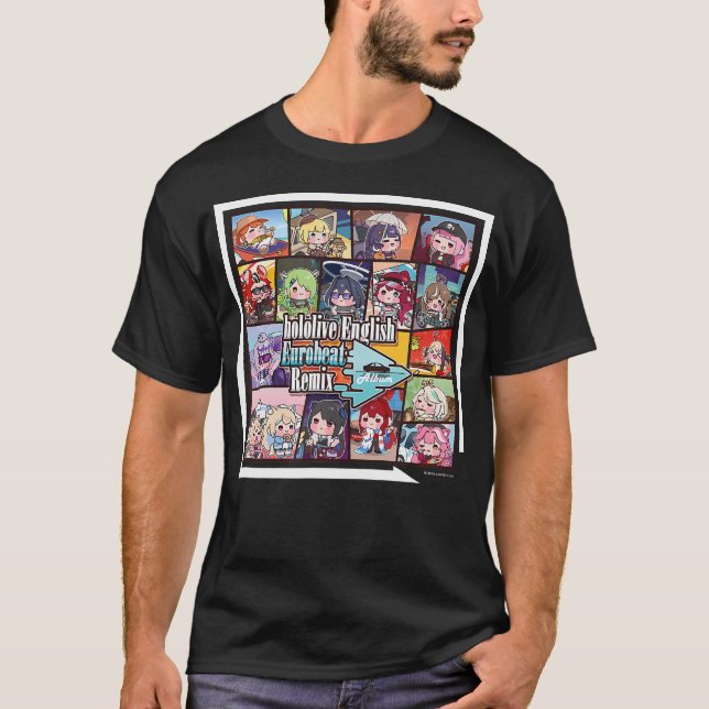 Camiseta Hololive English Eurobeat Remix Album (Frente)
