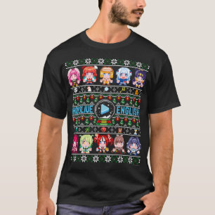 Camiseta Hololive English Ugly Christmas (Negra)
