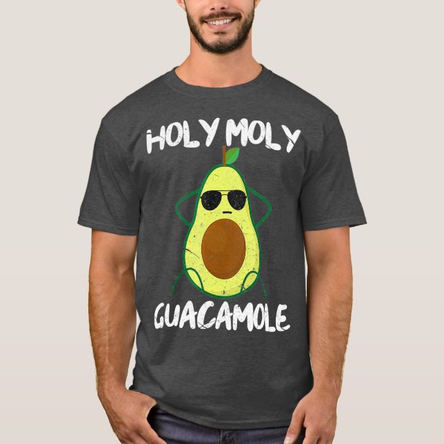 Camiseta Holy Moly Guacamole Funny Avocado Vegan Veganism (Frente)