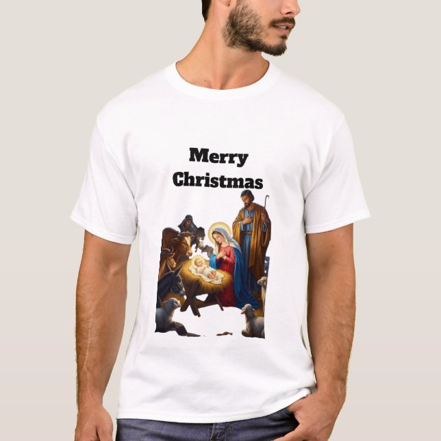 Camiseta Holy Night of Peace The Nativity Glow Silent Night (Frente)