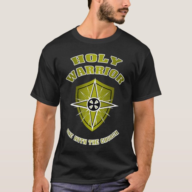 Camiseta Holy Warrior Shield Knights Templar Christian Reli (Frente)
