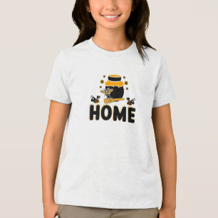 Camiseta "HOME" Abelha de Desenho e Pote de Mel