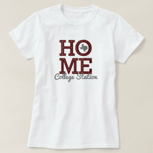 Camiseta HOME - Bold Letters & Texas Shape Aggie Maroon