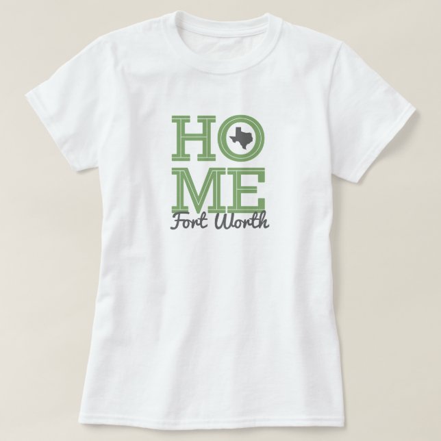 Camiseta HOME - Bold Letters & Texas Shell Green Cinza (Frente do Design)
